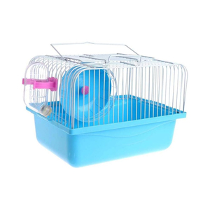 Trend Pet Hamster Cage Portable Small Nest Cage Square Metal Tray PP Plastic Wire Material Hook Loop Closure Sport <b>Running</b> Wheel - Product Image 1