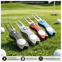 Outil de réparation de divots de golf personnalisé à double logo, marqueur de balle et outil de réparation de golf sur mesure