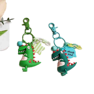 Porte-clés pendentif personnalisé en caoutchouc 3D motif crocodile et hérisson, écologique, non toxique, durable, avec mousqueton en alliage de zinc, impression typographique - Product Image 1