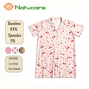 Comfortable Bamboo Fiber Women Nightgown Wholesale <strong>Lemon</strong> <strong>Printed</strong> Short Sleeve Breathable Soft Lounge Sleep Shirt Custom <strong>Dress</strong> - Product Image 2