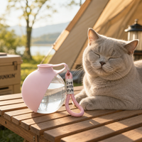 Bouteille d'eau pliable en silicone pour chien et chat, bol anti-fuite, tasse de voyage sphérique, écologique et durable pour la marche et la randonnée