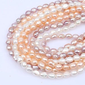 Superior perforado 16 pulgadas buen brillo barroco nugget AA 8-9mm perla real hilos - Product Image 6