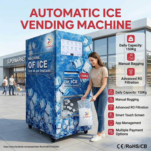 JFP Industrial Bagged Ice Making Vending Kiosk Automatic Ice Dispensing Machine with Cashless Payment and PLC Control