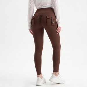 Wholesale <strong>Womens</strong> <strong>Cargo</strong> Yoga Pants High Waist Scrunch Butt Lifting High Elastic Slim Trousers for Outdoor Running Commuting - Product Image 6