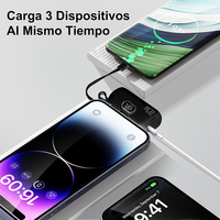 Mini Batería Externa 2 en 1 de Alta Capacidad, 5000mAh, con Enchufe Integrado, Batería de Litio-Polímero, Entrada Tipo-C, Enchufe Universal, Carga Rápida