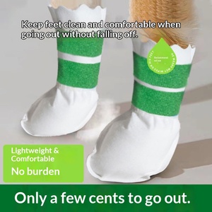 100 टुकड़े/पैक वाटरप्रूफ एंटी-स्लिप गैर-बुना पालतू कुत्ते के लिए डिस्पोजेबल जूते - Product Image 4