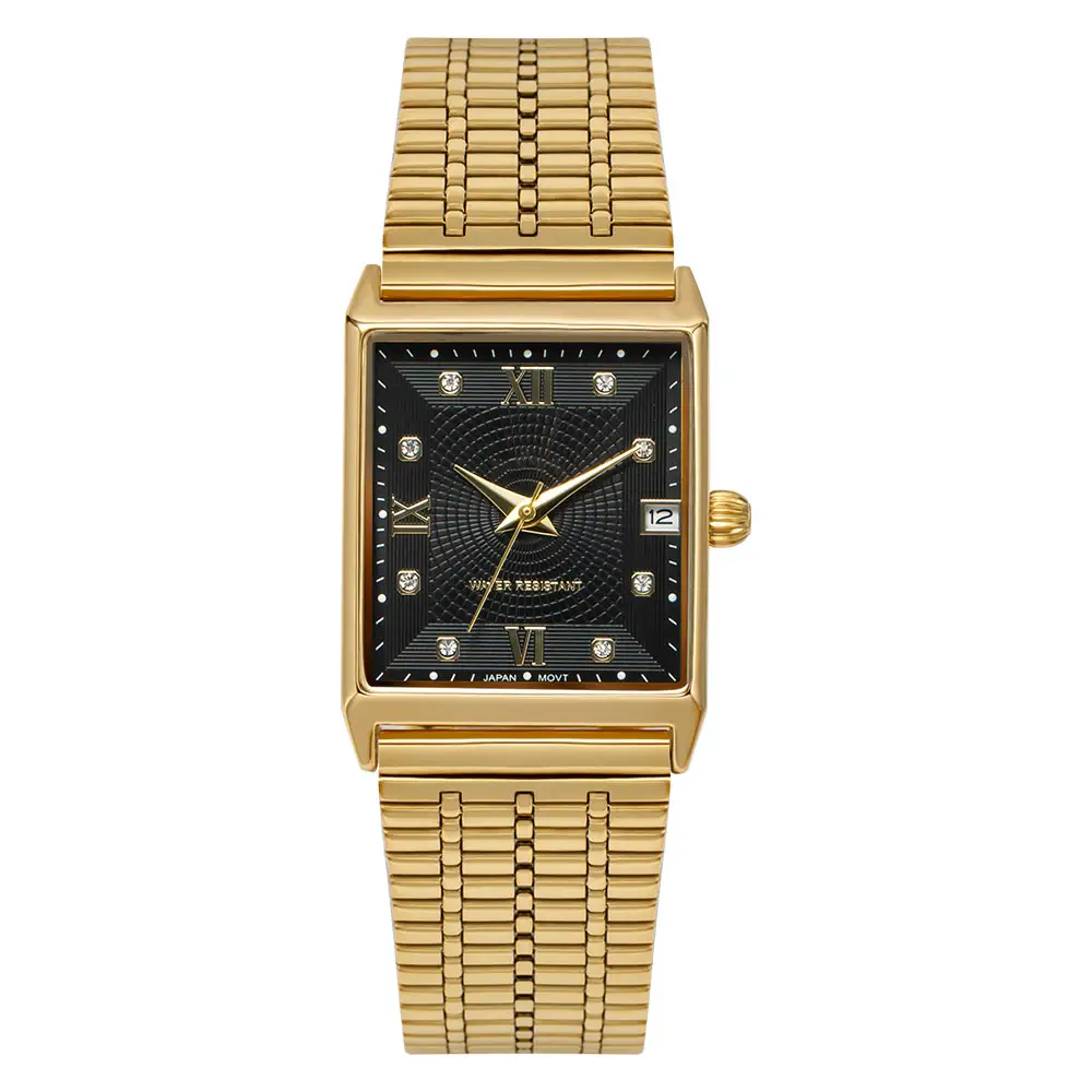 fashion design lady wrist watch rectangle shape quartz watch with stainless steel strap