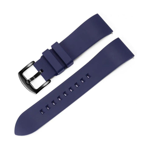 HUANLONG 19/21/22/24mm <b>Silicone</b> <b>Rubber</b> Watch Band, Curved End Breathable Comfortable Strap - Product Image 3