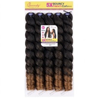 Perruque tressée au crochet à boucles françaises 5X élastiques, double trame, résistante aux hautes et basses températures, vente directe usine, best-seller transfrontalier