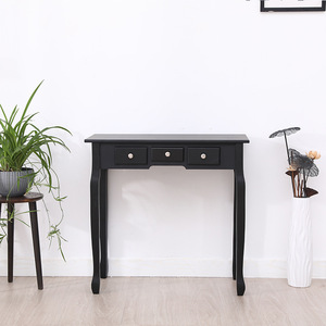Simple Solid Wood <b>Dressing</b> <b>Table</b> <b>With</b> Mirror Mini Makeup Vanity <b>Storage</b> Drawers For Small Apartments Adult Use Grey - Product Image 5