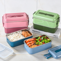 Boîte alimentaire hermétique à Double couche en acier inoxydable, réchauffage de l'eau et du stockage des aliments, avec couvercle, 10 unités