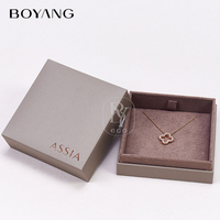 Boîte Cadeau de Luxe Personnalisée Boyang en Cuir PU pour Colliers, Pendentifs et Bagues