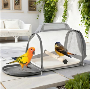 2025 Offre Spéciale extérieur <span class=keywords><strong>Cage</strong></span> à oiseaux sac à dos transporteur plateau en plastique Transparent avec 360 vue pour perruches et canaris boîte emballée - Product Image 1