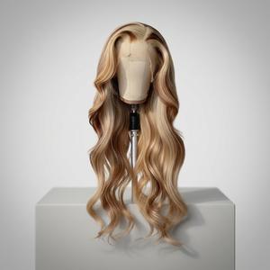 Perruques frontales en dentelle 13x4/13x6 sans colle, en cheveux humains vierges, avec mèches HD colorées, pour femmes noires - Product Image 1