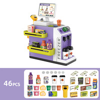 46 pièces Mini maison de jeu artificielle pour enfants supermarché Table à provisions café vente Table ensemble transfrontalier vente chaude jouet en plastique