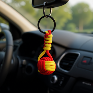 Portachiavi Ilan con Sfera da 30mm, Anello Nero e Colori Rosso e Giallo - Product Image 3