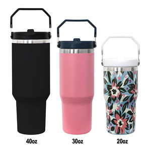 Topnovo Nouveau Produit 2025 Bouteille d'eau sport en acier inoxydable Ice 2.0 avec paille rabattable, poignée et couvercle à torsion - Product Image 3