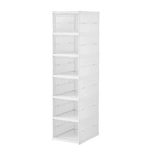 Wholesale Foldable OEM Giant Shoe Case Storage Sneaker Stackable Transparent Wide Toe Plastic Shoe <b>Box</b> with Magnetic Door - Product Image 1
