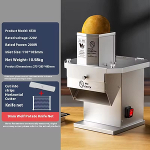 Commercial 220V Motorized Waved Potato Slicer & Fruit <b>Cutter</b> 200W Power for Restaurants Easy to Operate French Fry Maker High-Ef - Product Image 5