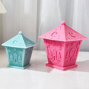 Bougeoir islamique à 4 faces pour décoration en plâtre de cire Moule céleste islamique Lanterne étoile arabe Lune Moule en silicone Petite taille - Product Image 1