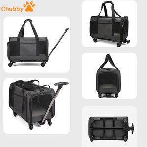 Sac de transport pour animaux de compagnie pliable et respirant, grande capacité, avec roues amovibles, idéal pour les voyages - Product Image 5