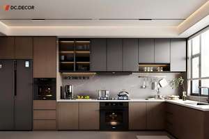 Meuble <span class=keywords><strong>de</strong></span> cuisine modulaire en bois massif <span class=keywords><strong>de</strong></span> haute qualité, crédence en contreplaqué, finition stratifiée, design moderne, écologique et durable, garantie 3 ans - Product Image 2