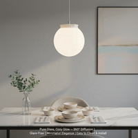 Abat-jour de rechange en verre opale soufflé à la main pour luminaire de plafond, idéal pour salon et salle à manger (vente en gros)