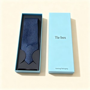 Boîte en carton personnalisée de qualité supérieure avec logo, boîte cadeau vide luxueuse mate pour cravate, emballage recyclable, boîte de rangement pour cravate et ceinture pour <span class=keywords><strong>homme</strong></span> - Product Image 5