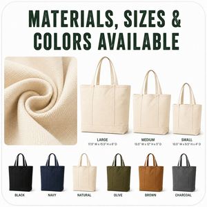 Bolsas de Lona Personalizadas con Logotipo, Reutilizables para Compras, Playa, Varios Colores y Tamaños, Venta al Por Mayor - Product Image 2