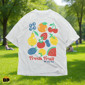 T-shirt Fresh Fruit unisex in cotone pesante, abbigliamento casual, abbigliamento estivo, idea regalo - Product Image 3