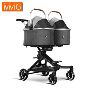 ओम U801t लक्जरी पालतू जानवर यात्रा रोलर डबल जॉगर डिचेबल कुत्ते वाहक ट्रॉली छोटी आकार की सामग्री आउटडोर यात्रा - Product Image 5