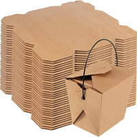 Boîte à lunch portable à double paroi en papier kraft avec poignée pour traiteur de qualité alimentaire avec logo imprimé vente en gros