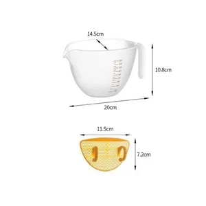 Large capacity Filter measuring cup with graduated plastic beater 1 litre large capacity measuring cup for baking milk tea shop