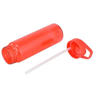 700ml écologique Flip paille sport bouteille d'eau minimaliste rose réutilisable Botella De Agua Con Popote pour la fête - Product Image 4