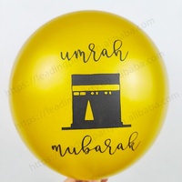 Umrah Mubarak or et noir latex et feuille ballons ensemble gâteau Cupcake Topper Umrah Mubarak décorations ensemble