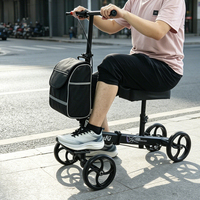 Alat Bantu Jalan Manual Ringan Harga Pabrik dengan Rem Kaki Tunggal untuk Cedera Pergelangan Kaki dan Kaki, Kruk Walker Rollator untuk Pemulihan Fraktur
