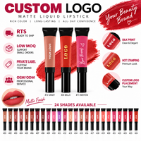 RTS Rouge à lèvres liquide mat velours 10 ml, imperméable, longue tenue, résistant au transfert, faible MOQ 1 pièce, vente en gros, logo personnalisé