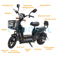Nuevo Scooter Eléctrico Clásico de 400W 48V de Venta al por Mayor en China para 2024, Moto Eléctrica con Batería Extraíble, Potente Bicicleta Eléctrica