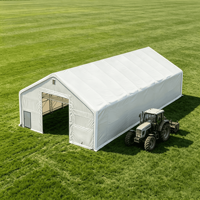 Abri en acier à double treillis 40x80 pieds, tente d'entrepôt temporaire grande envergure en tissu PVC imperméable pour stockage industriel et stationnement de voitures