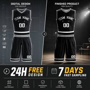 Maillot de basketball personnalisé réversible noir et blanc, ensemble uniforme sublimé double face, séchage rapide pour les sports universitaires, les ligues de loisirs et les clubs - Product Image 3
