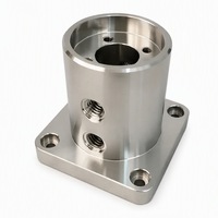 Bloc de montage à bride carrée en alliage d'aluminium usiné CNC avec trous filetés pour connexion de servomoteur et de boîte de vitesses