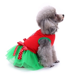 Vestido de perro de Navidad rojo y azul, falda de tutú de perro con pajarita encantadora para cachorro, ropa de Navidad para perro pequeño, venta al por mayor - Product Image 2