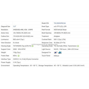 TX13D04VM2CAA 5นิ้วหน้าจอ640*480จอแสดงผล LCD TX13D04VM2CAA แผง LCD - Product Image 4