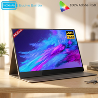 LumiCreate Console de jeu portable à double écran tactile 4K de 15,6 pouces, nouvelle console de jeu portable avec batterie 10000 mAh USB-C en alliage d'aluminium PS4