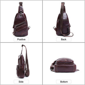 Bolso de Hombro de Cuero Genuino Andong para Hombre, Bolsos Cruzados, Bolsa de Pecho Casual Masculina, Bolso Multifuncional para Exteriores - Product Image 4