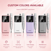 Machine à percer les ongles rose 30000 tr/min, stylo de manucure rechargeable portable, compatible avec les prises US/UK, utilisation à domicile et en salon, OEM/ODM