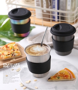 2020 estilo taza de acero inoxidable Oficina cerveza jugo de otoño-prueba tazas con tapa - Product Image 1
