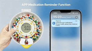 Distributeur Automatique de Pilules Bluetooth à Couvercle Transparent 28 Jours, Contrô<span class=keywords><strong>l</strong></span>é par Application, Rappels Sonores et Lumineux, Verrouillage Sécurisé par Clé, Écran LCD, Matériau ABS, Pour la Maison - Product Image 3