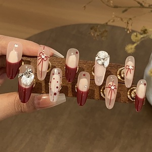 Muestra gratis nuevo diseño de <span class=keywords><strong>uñas</strong></span> Prensa en acrílico Prensa en <span class=keywords><strong>uñas</strong></span> vendedor al por mayor hecho a mano diamante <span class=keywords><strong>uñas</strong></span> artificiales - Product Image 2