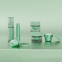 Nouveau design 15ml 30ml 50ml 100ml bouteille de pompe sans air cosmétique avec surface givrée bouchon à vis crème pour le visage verre rechargeable hermétique